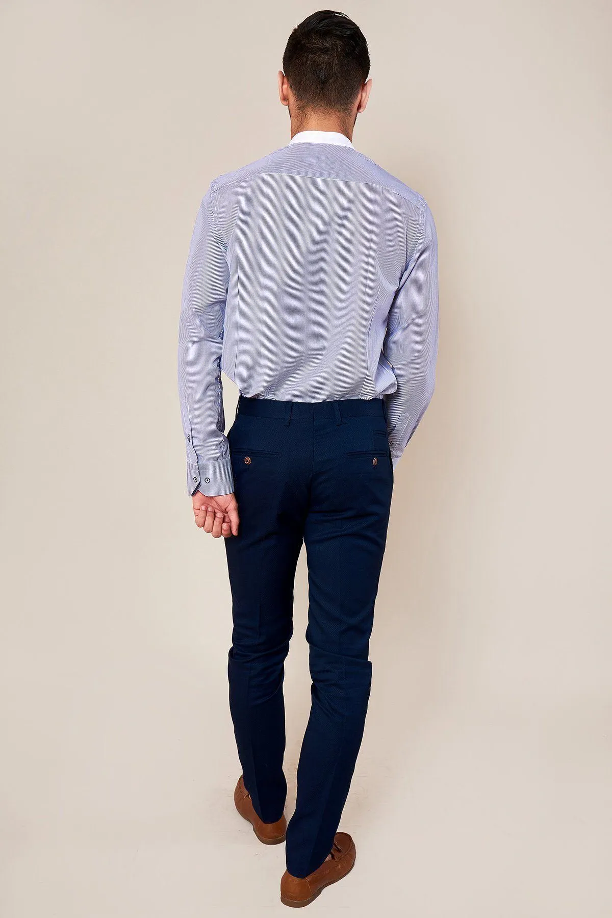 MAX - Skinny Fit Navy Trousers