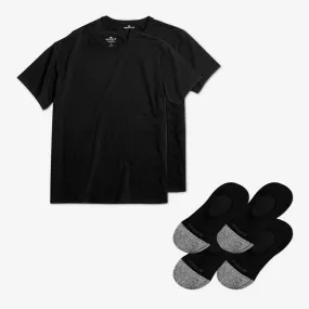 Men's Crew Neck T-Shirt & No Show Sock 6-Pack