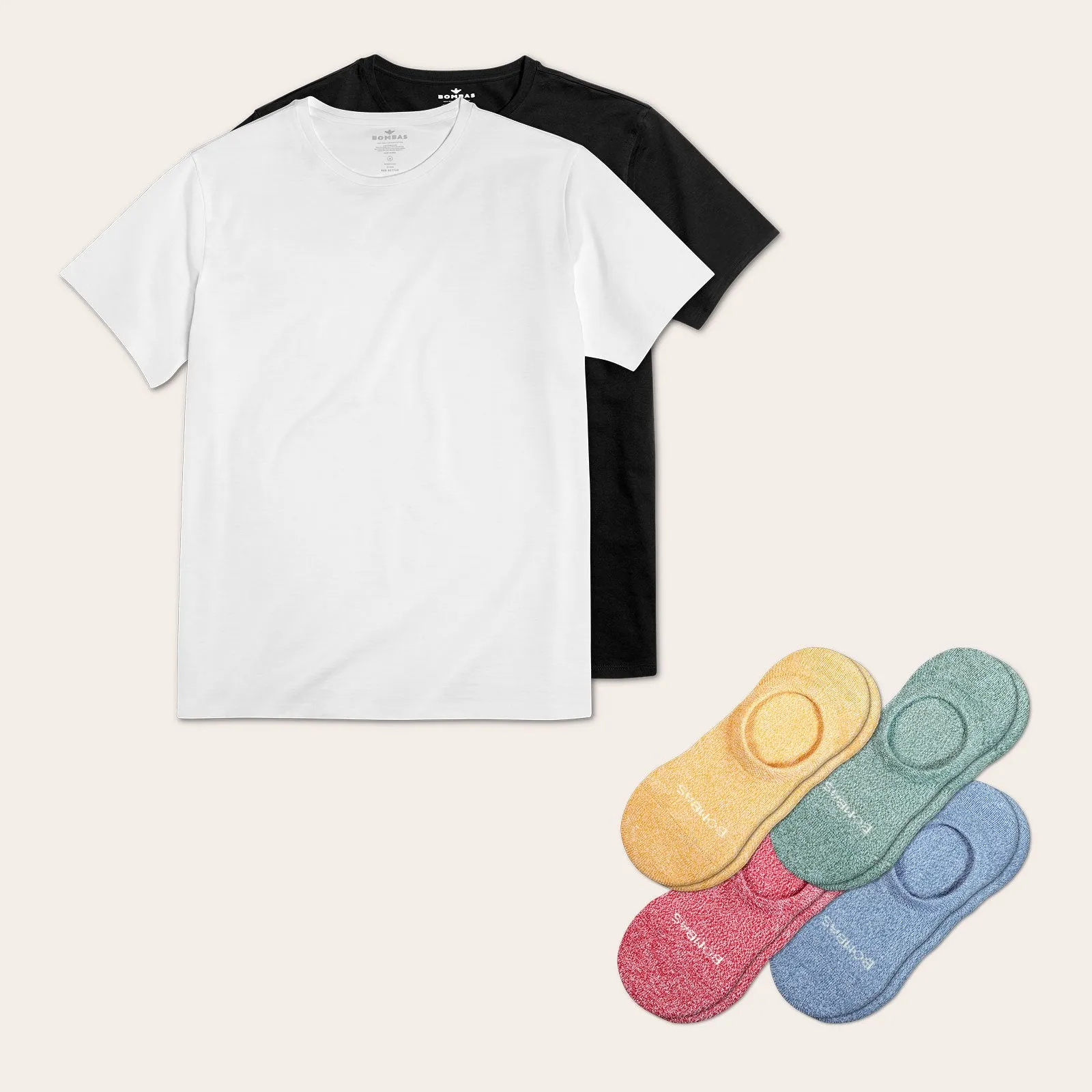 Men's Crew Neck T-Shirt & No Show Sock 6-Pack