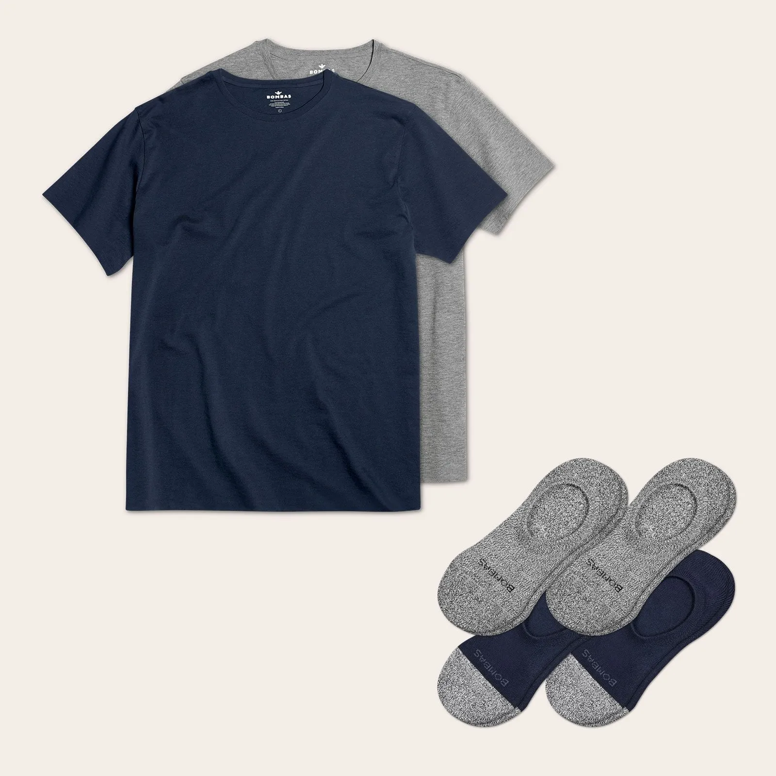 Men's Crew Neck T-Shirt & No Show Sock 6-Pack