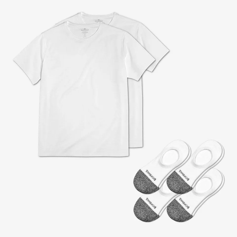 Men's Crew Neck T-Shirt & No Show Sock 6-Pack