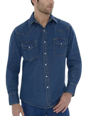 Men's Ely Cattleman Long Sleeve Denim Western Snap Shirt