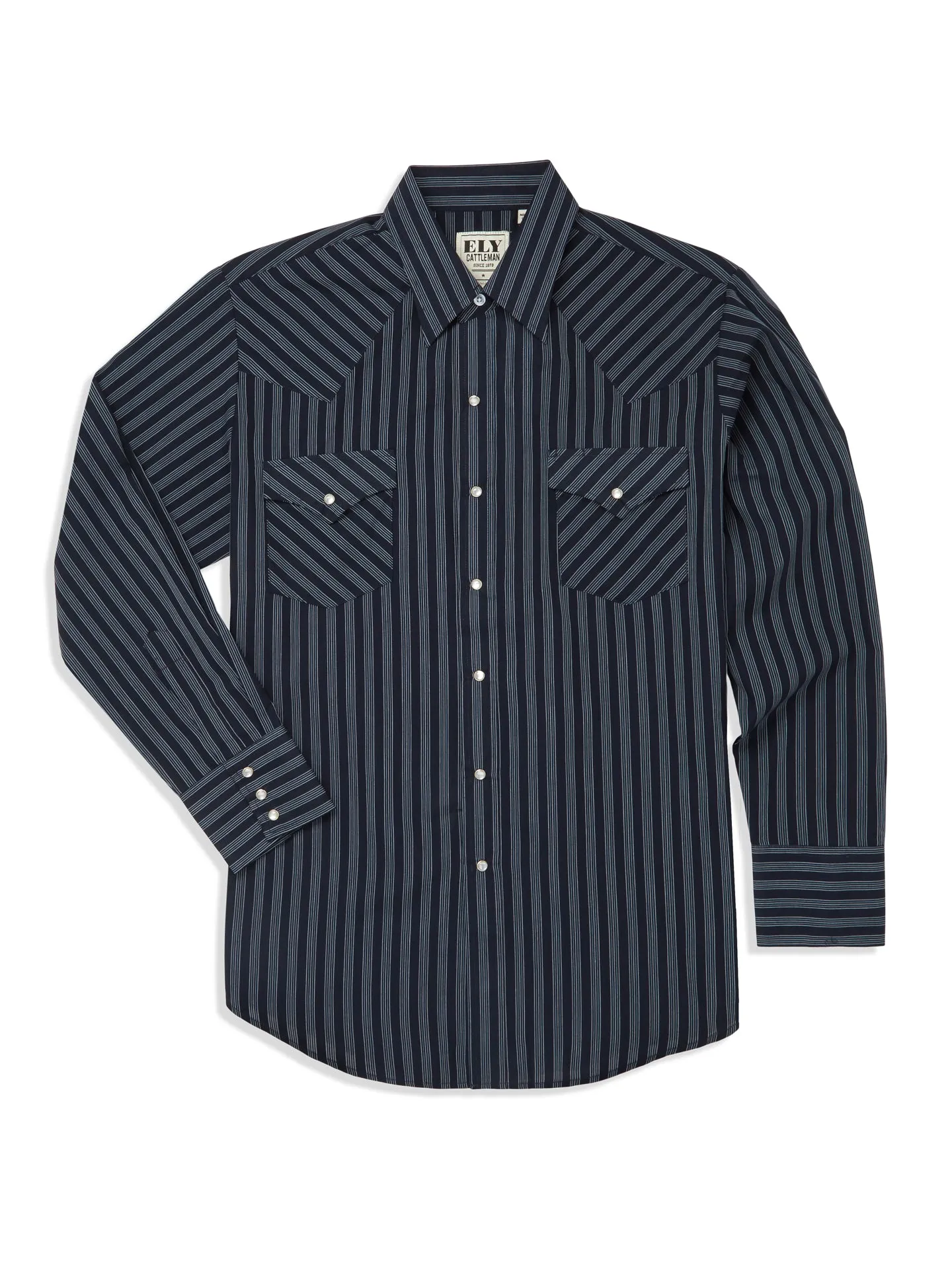 Men's Ely Cattleman Long Sleeve Stripe Western Snap Shirt