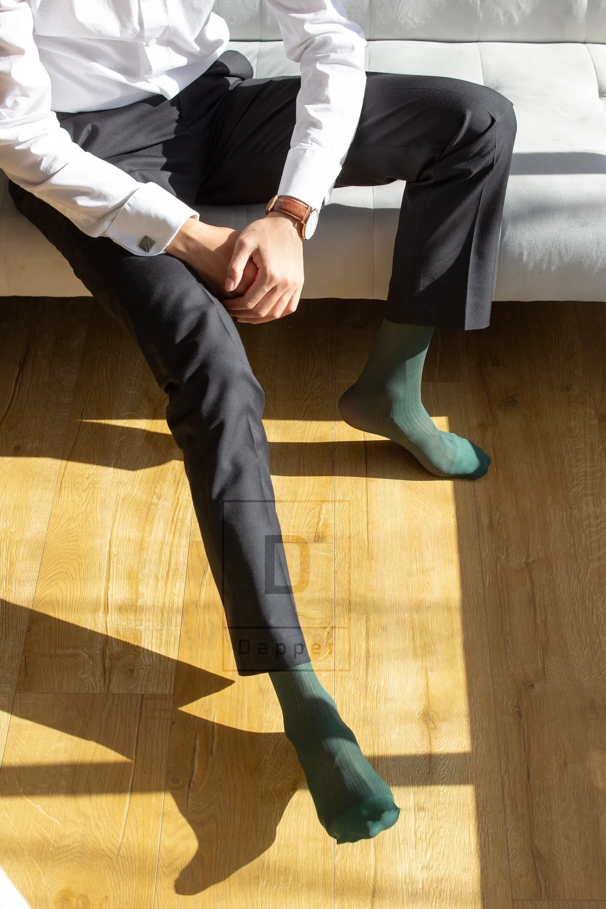 Men's Fine-Striped Business Dress Socks