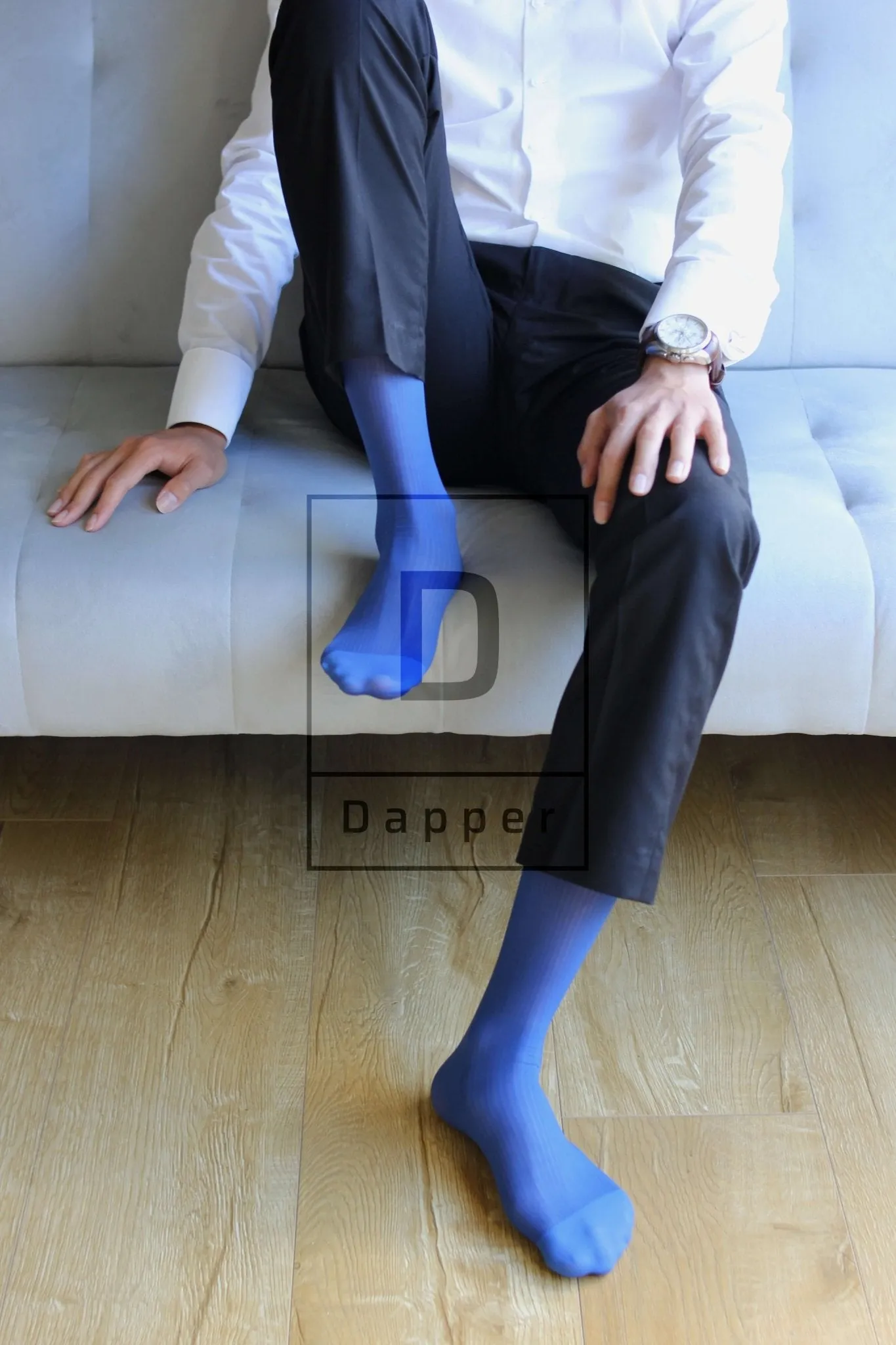 Men's Fine-Striped Business Dress Socks