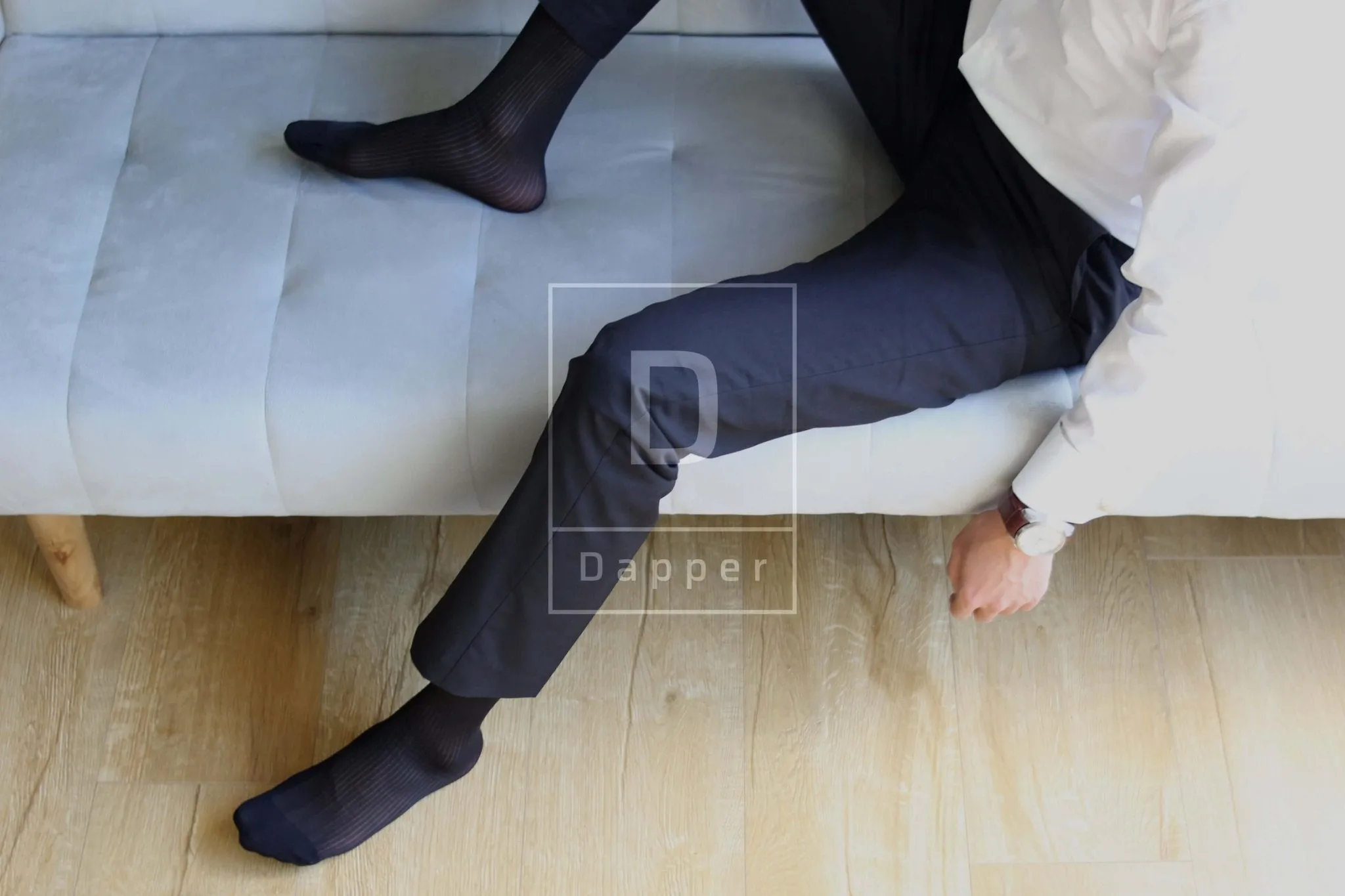 Men's Fine-Striped Business Dress Socks