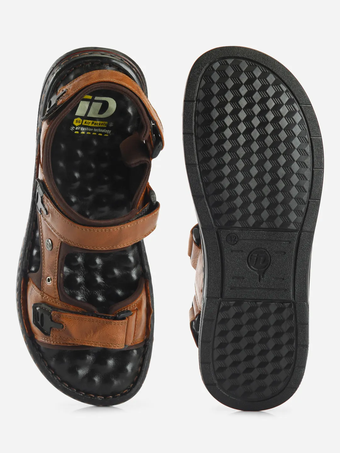 Men's Tan 56 Air Pocket Footbed Smart Casual Sandal (ID4168)