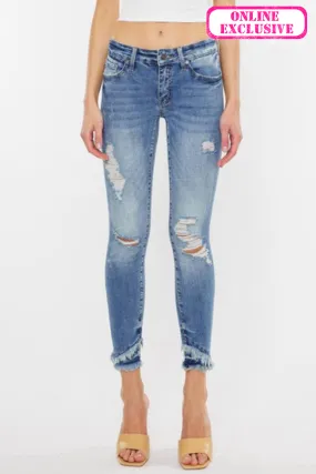 MID RISE ANKLE SKINNY JEANS | KANCAN