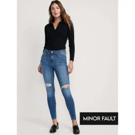 (Minor Fault) High Waist Ripped Skinny Jeans