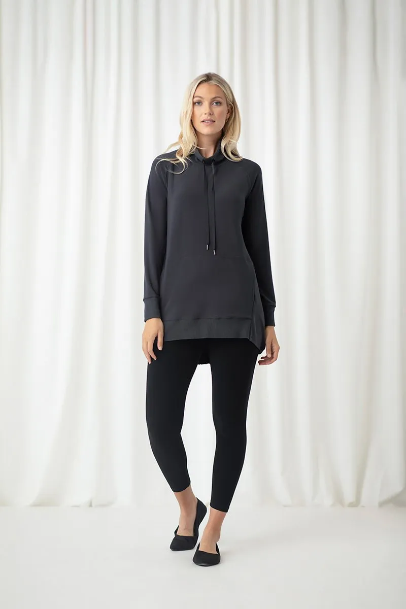 Motion Raglan Ruched Hem Tunic | Graphite