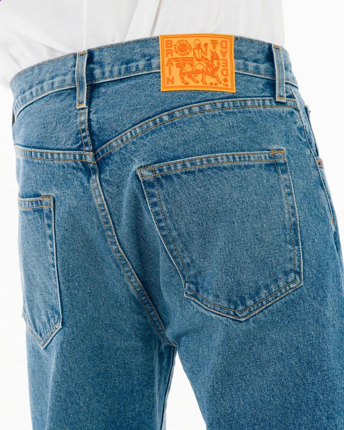 Off Planet Work Wear Straight Leg Denim - Medium Wash