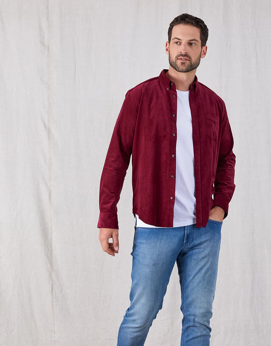 Ohope Burgundy Corduroy Shirt