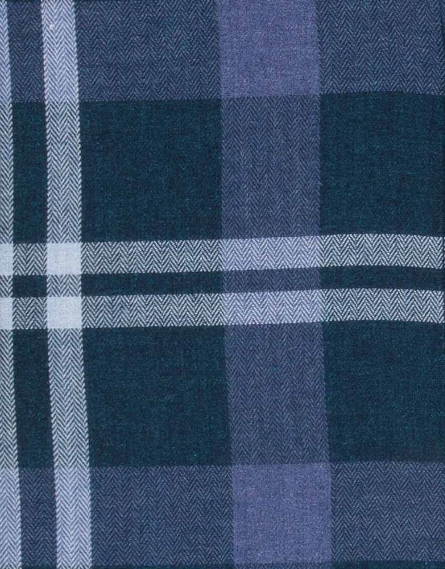 Ohope Navy & Teal Check Flannel Shirt