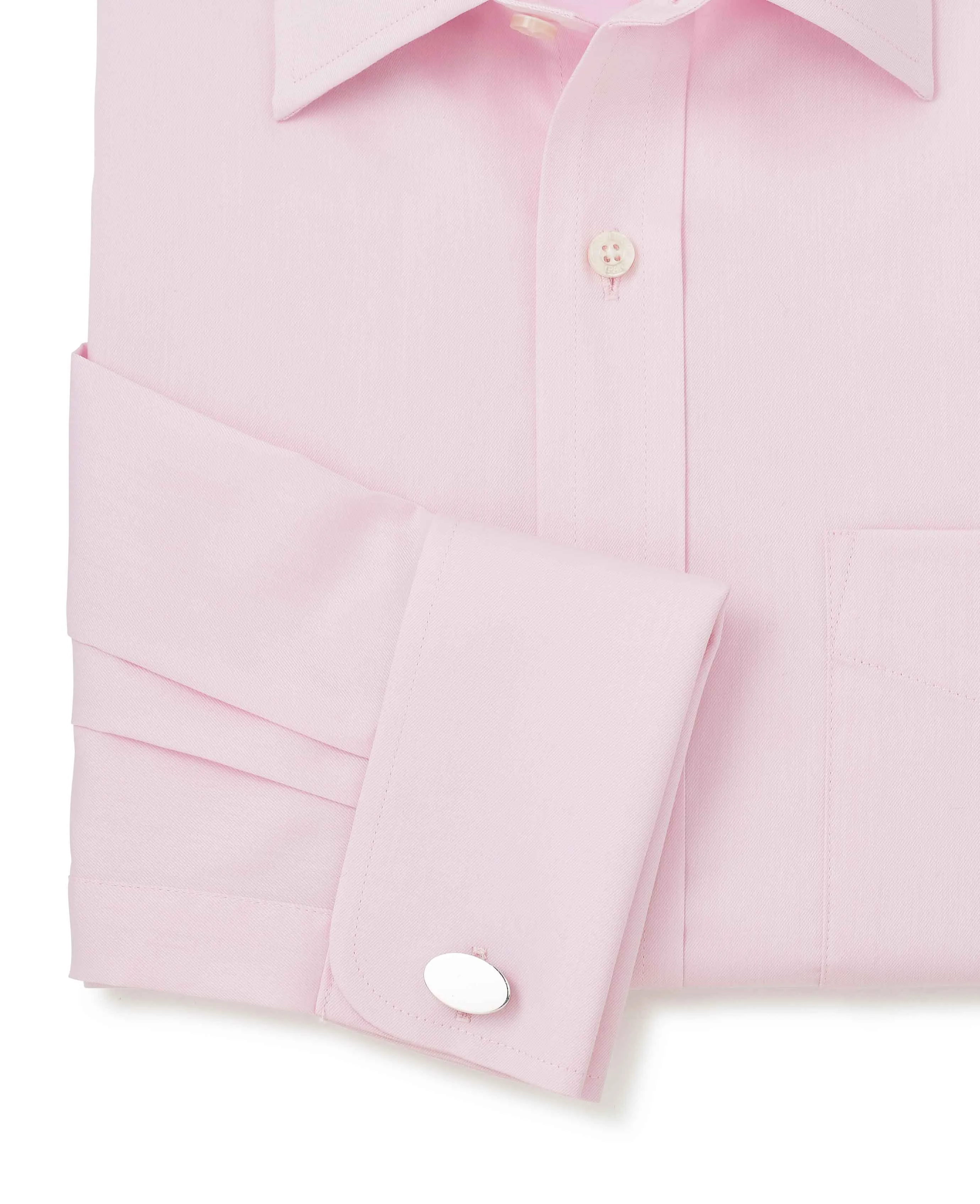 Pale Pink Fine Twill Classic Fit Formal Shirt - Single or Double Cuff