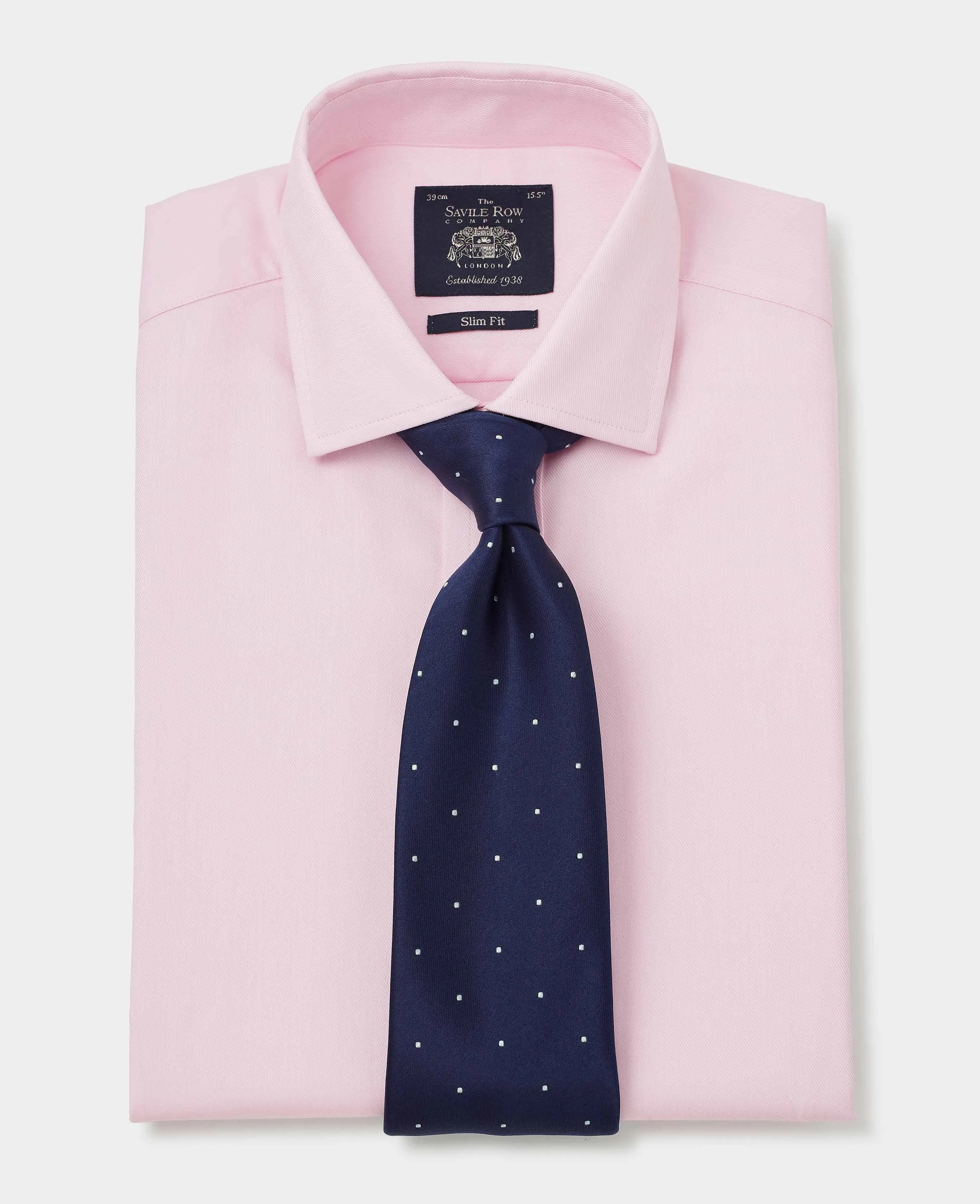 Pale Pink Twill Slim Fit Formal Shirt - Single or Double Cuff