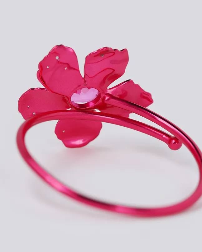 Pink Flower Prom Bracelet