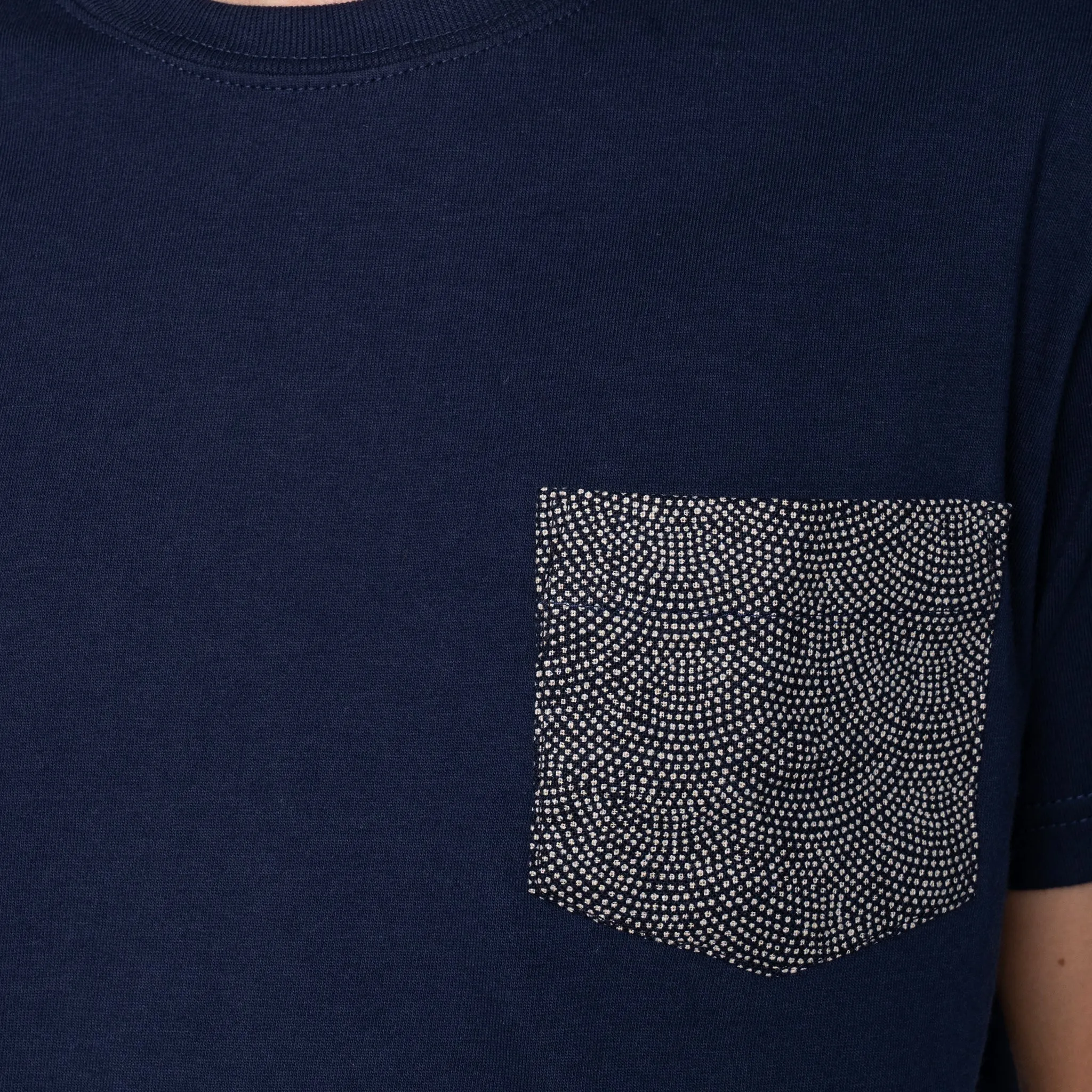 Pocket Tee - Navy   Kimono Print - Scales