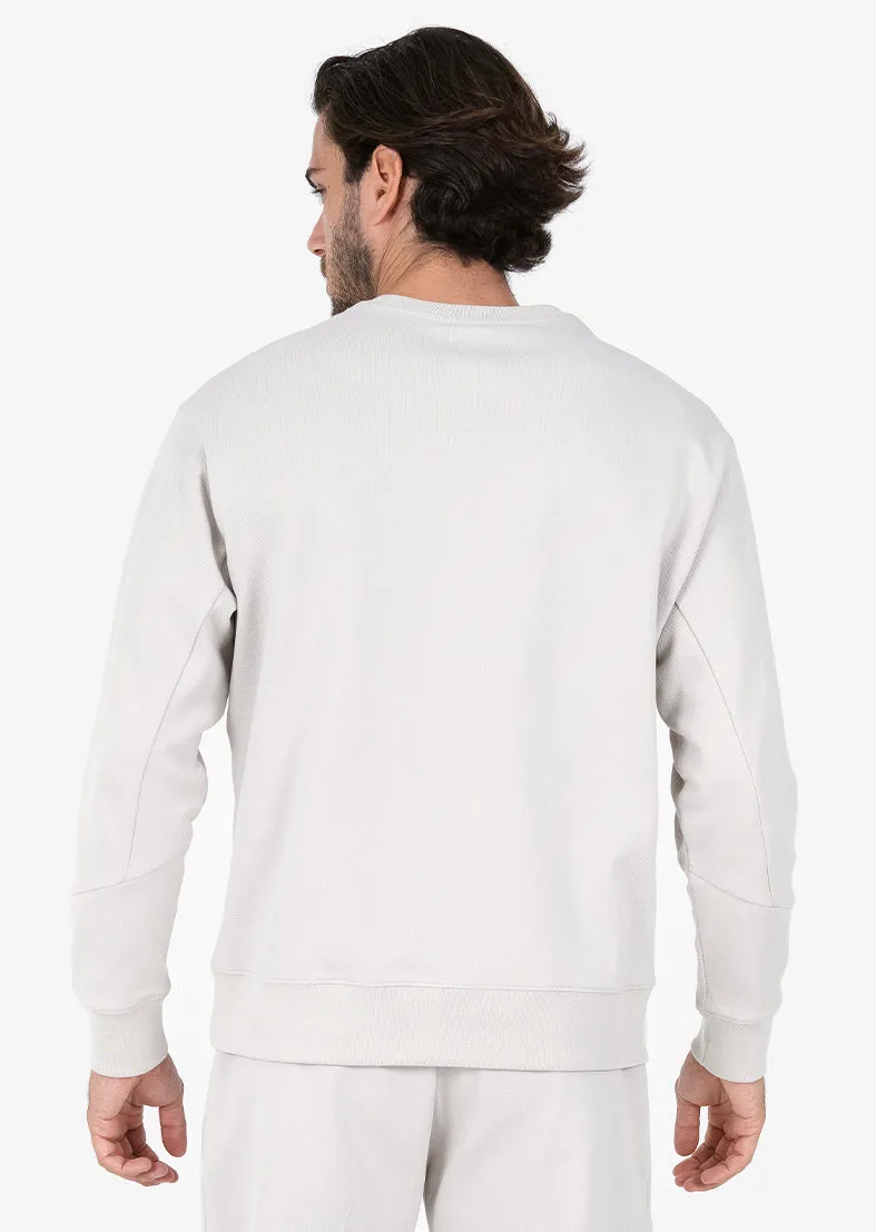 Premium Textured Crew Neck Sweat Stone