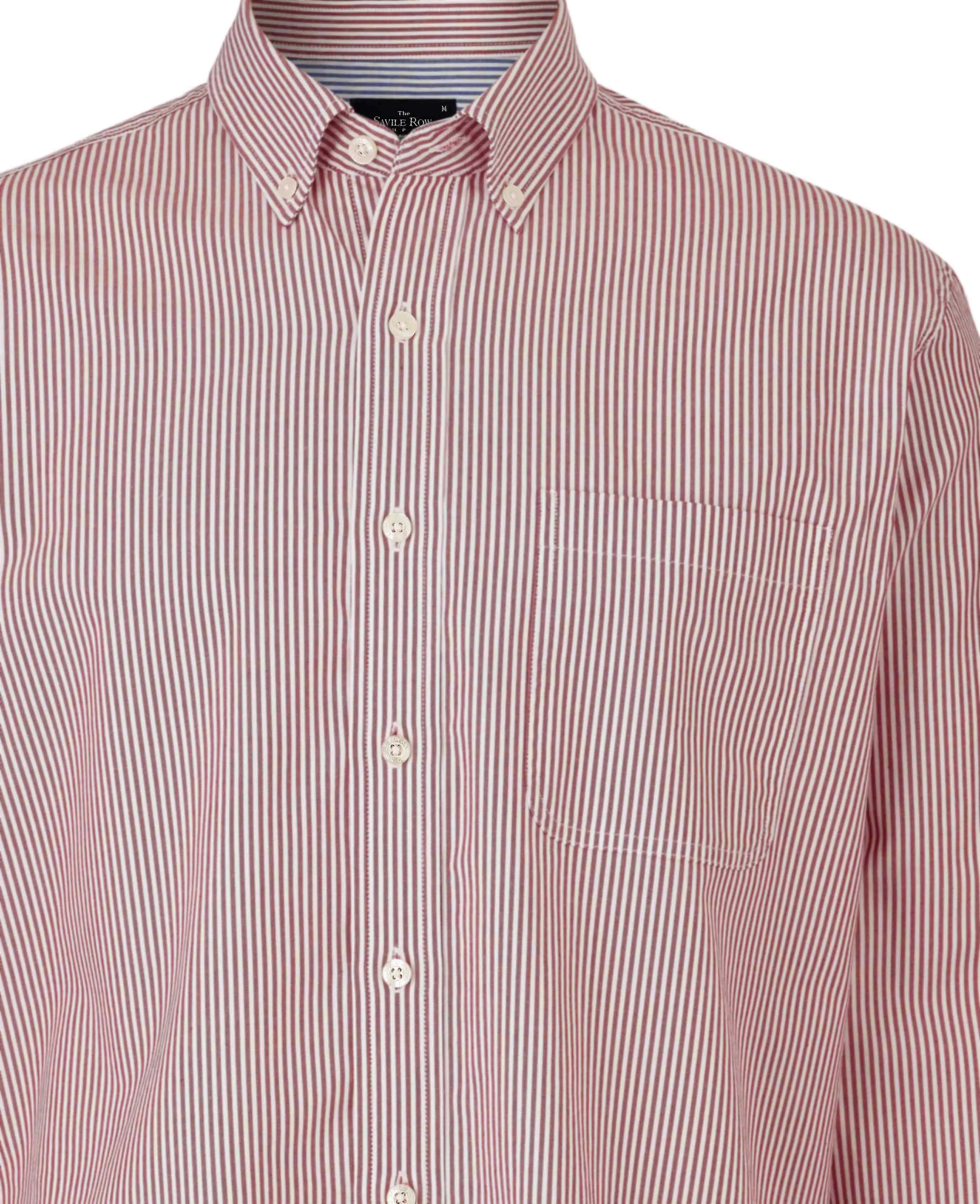 Red White Stripe Classic Fit Button-Down Shirt