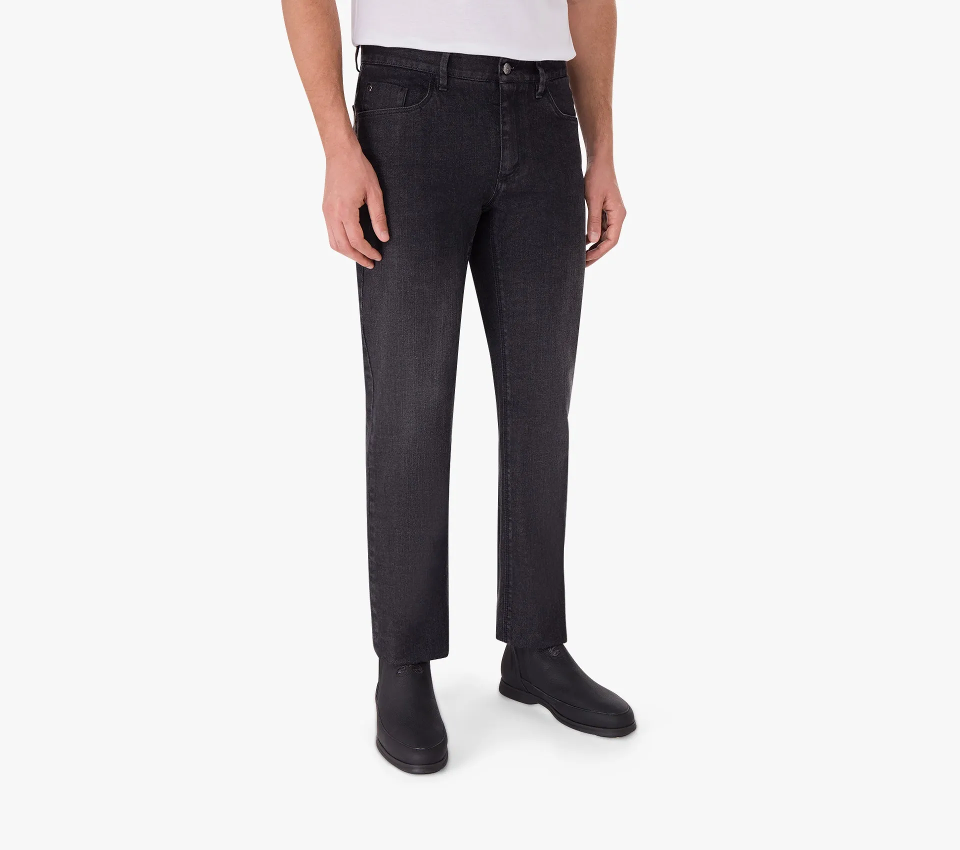 Regular Fit Jeans with Suede Calfskin Patch