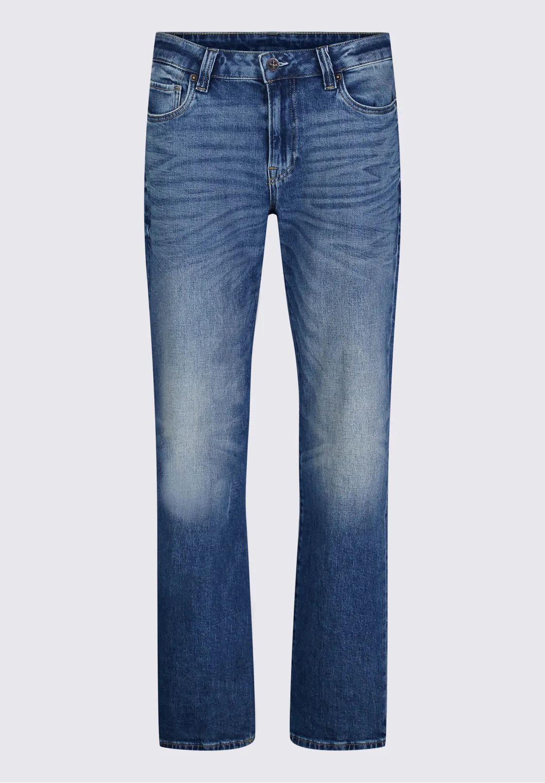 Relaxed Straight Driven Men's Jeans in Heavily Sanded Wash - BM22986