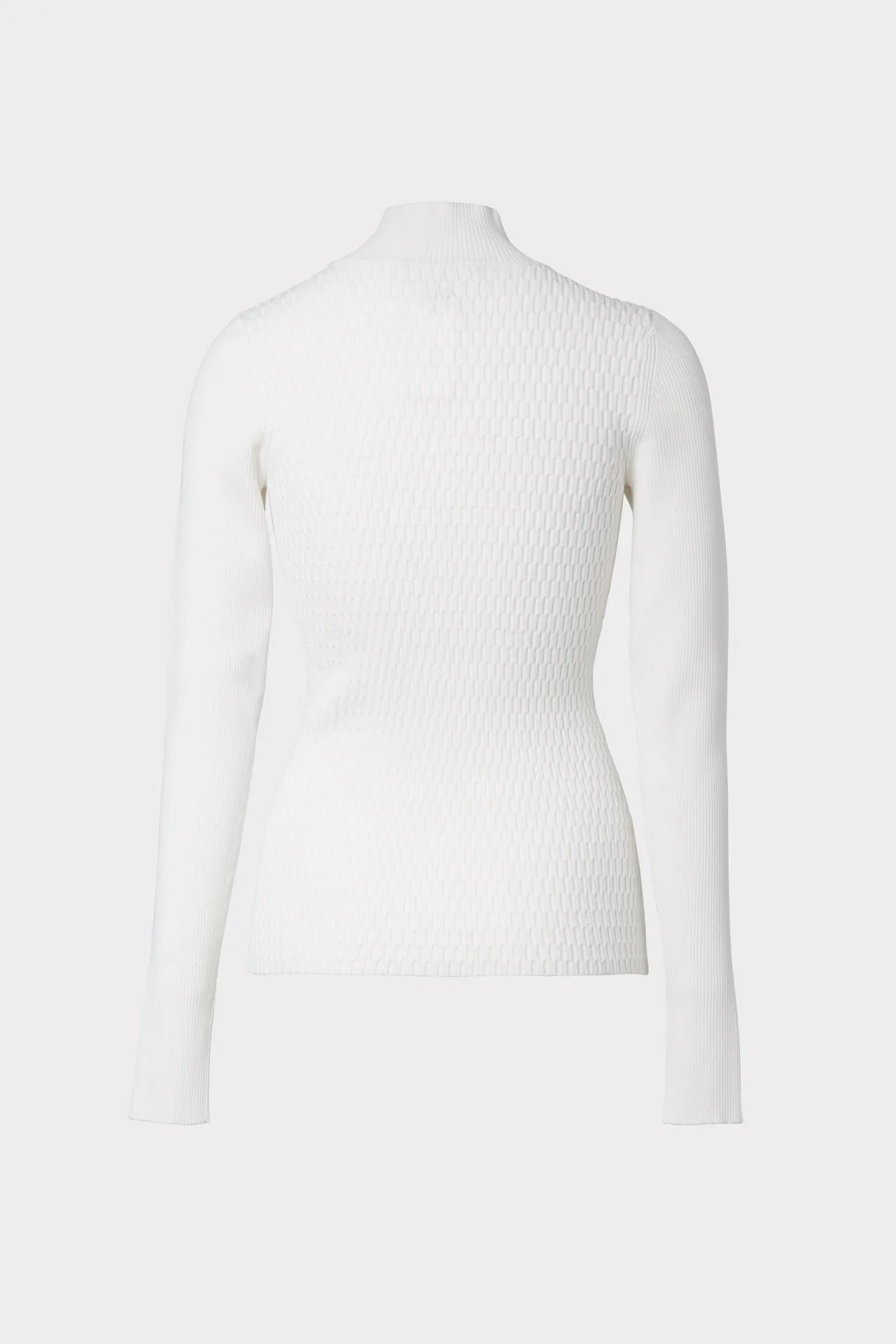 Ribbed Half Moon Neck Sweater