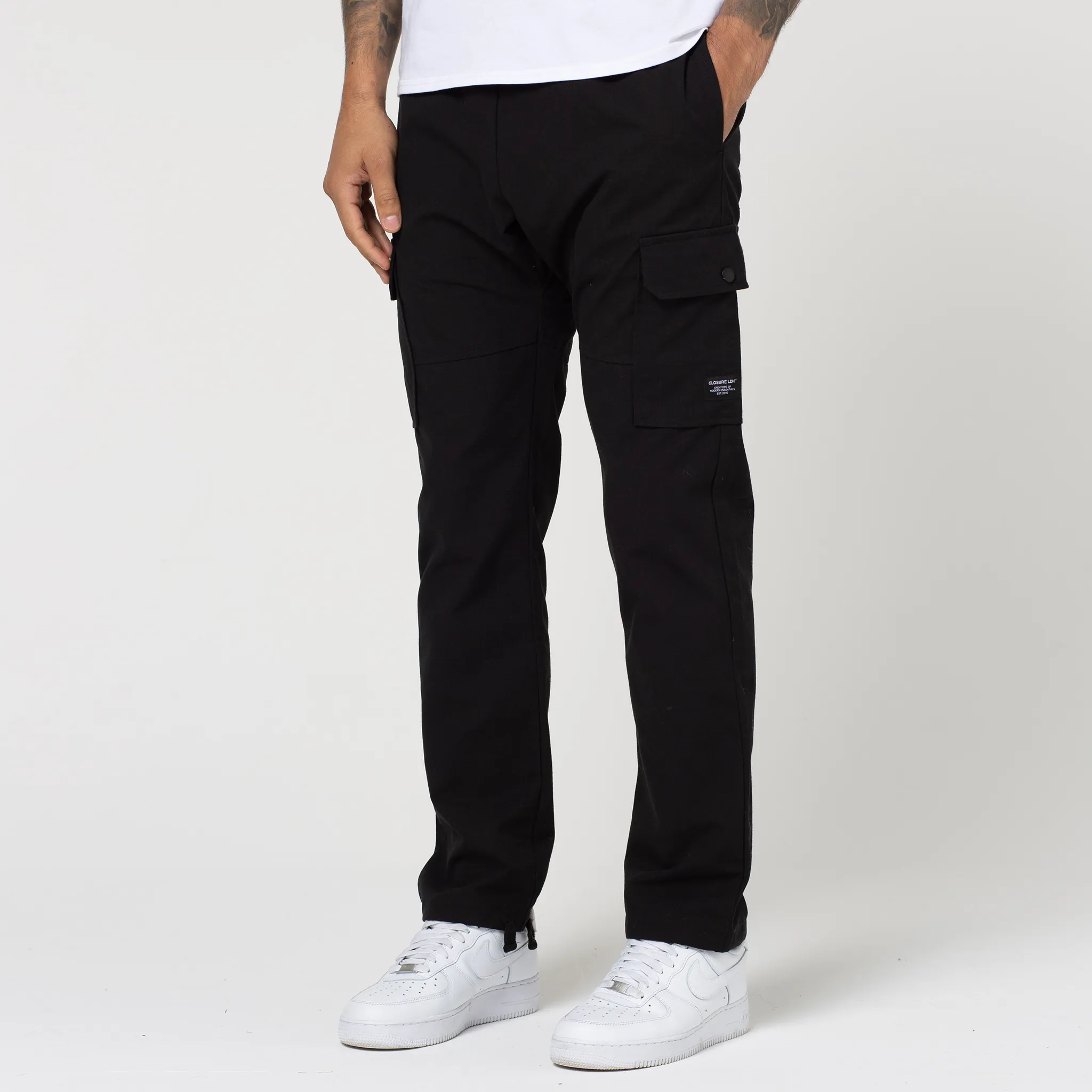 Ripstop Open Hem Cargo Pant | Black