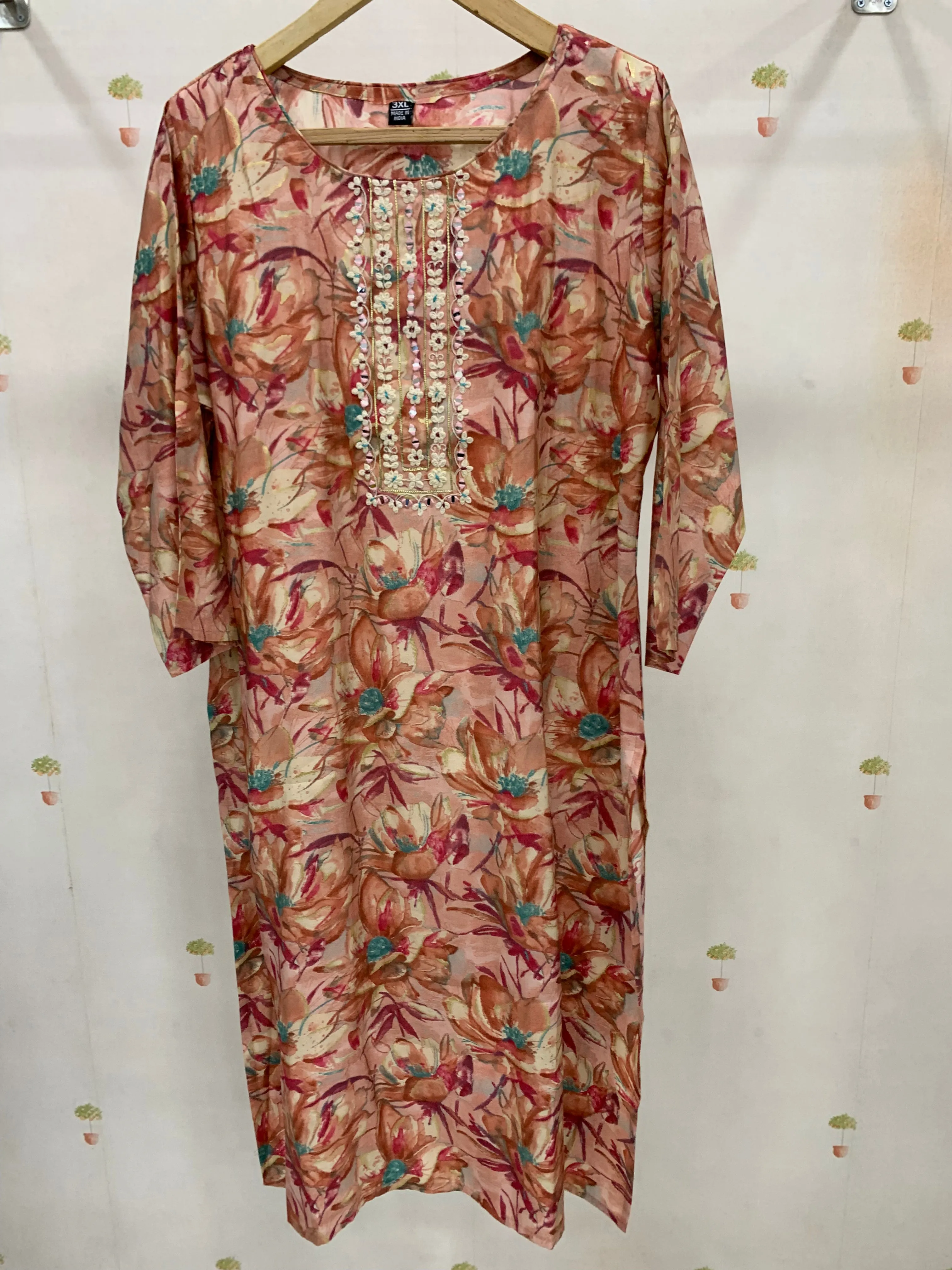 SALMON PRINTED KURTA