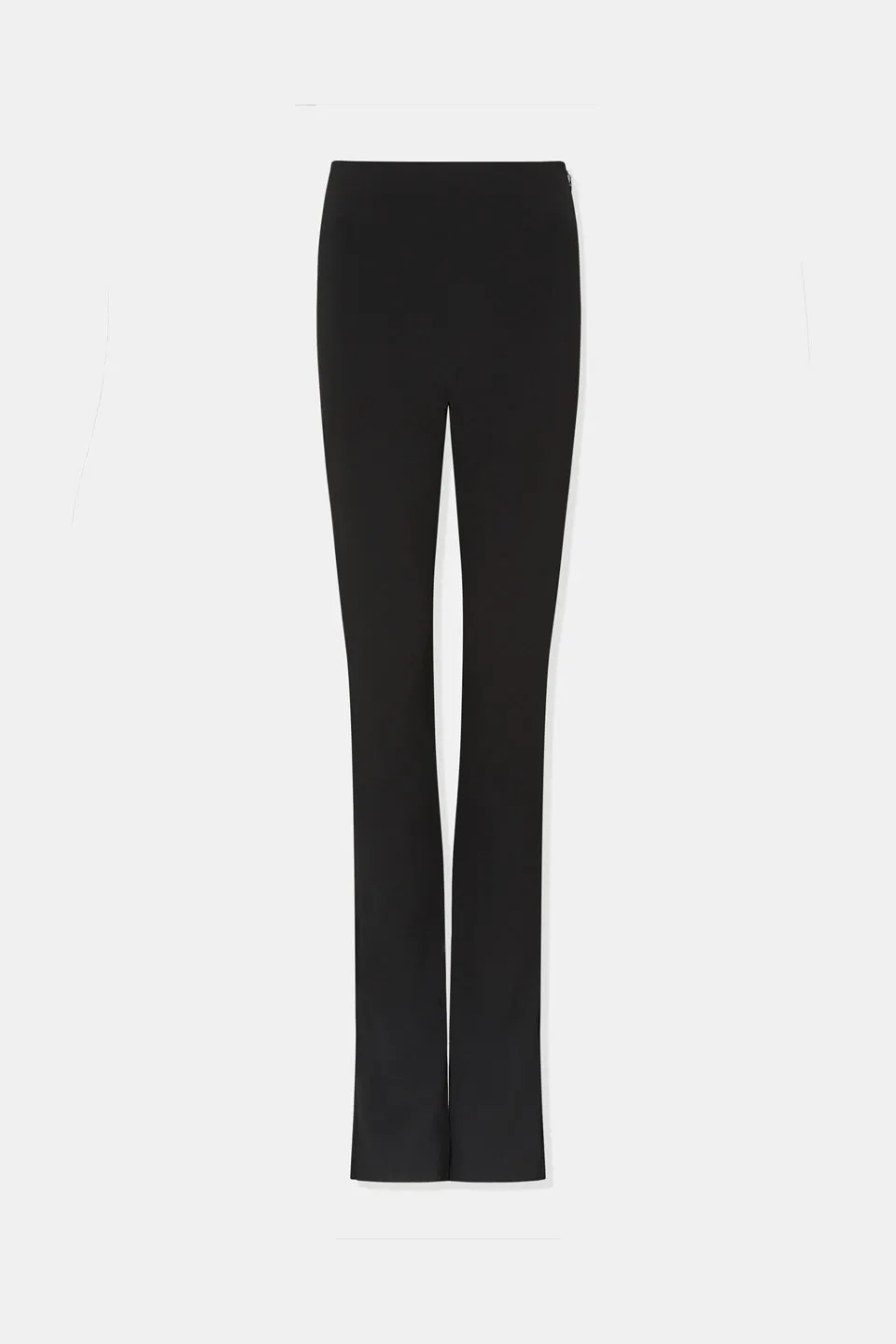 Satin Slashed Trousers - Black