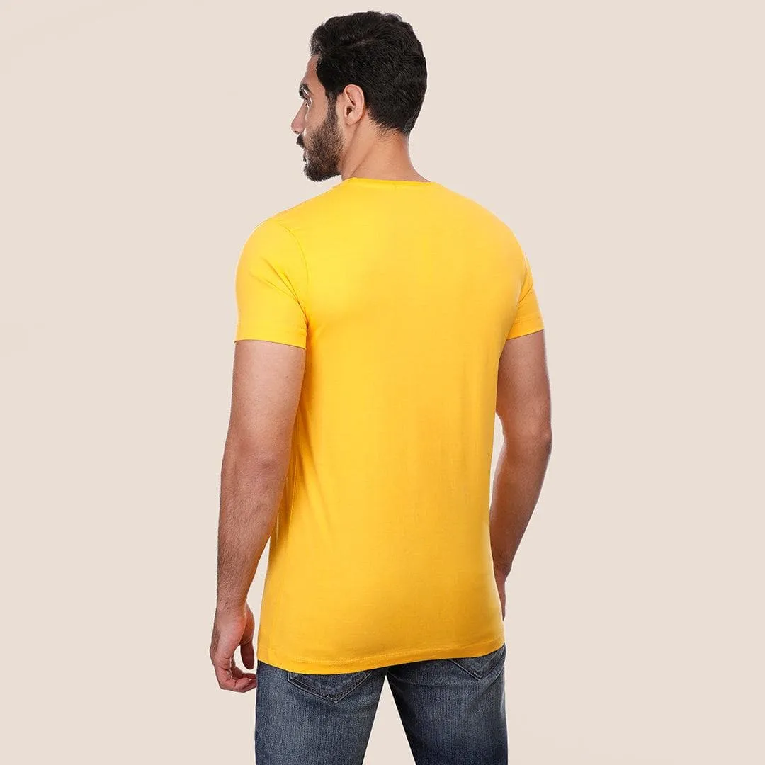 Short Sleeve Dockland Logo Print T-Shirt - MUSTARD