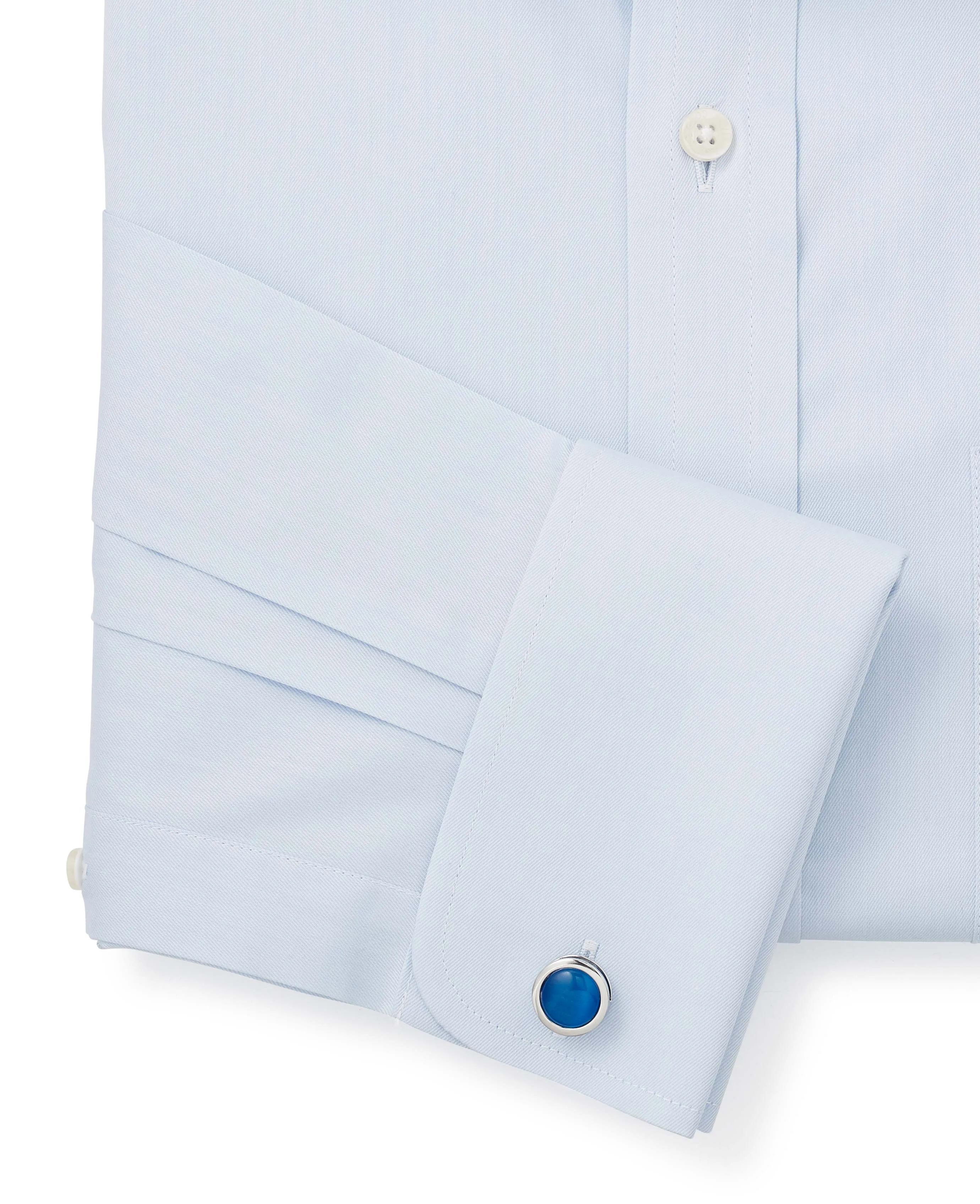 Sky Blue Cotton Twill Classic Fit Shirt - Single or Double Cuff