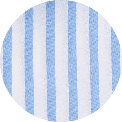 Sky Blue Slim Fit Striped Formal Shirt - Double Cuff