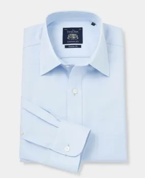 Sky Blue Twill Classic Fit Non-Iron Formal Shirt - Single Cuff