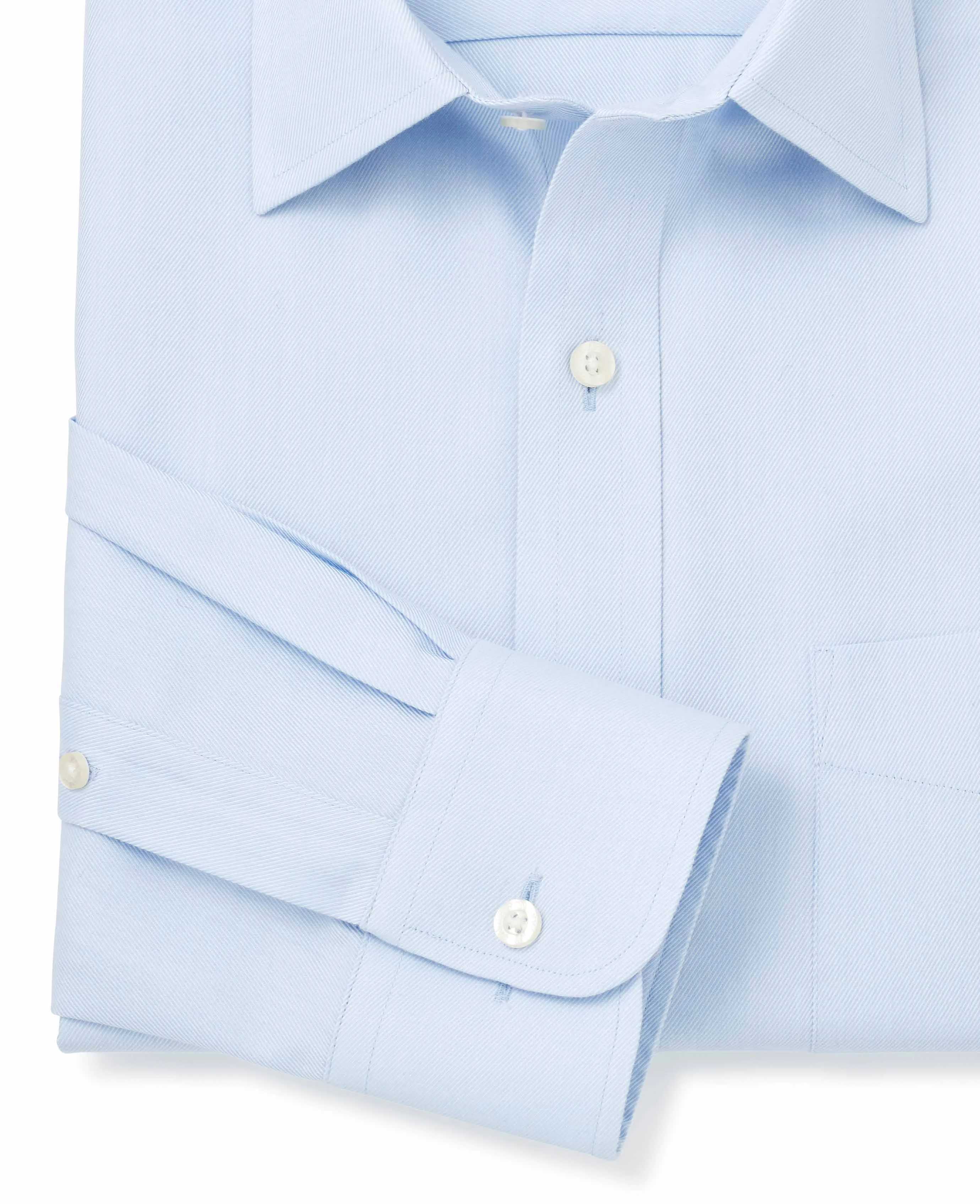 Sky Blue Twill Classic Fit Non-Iron Formal Shirt - Single Cuff