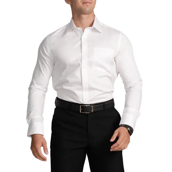 Slim Fit Full Sleeve Formal Core Shirt in Oxford Fabric-White