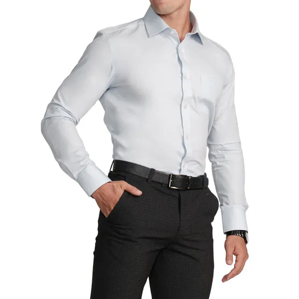 Slim Fit Full Sleeve Formal Shirt with American Placket-Powder