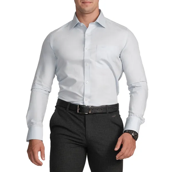 Slim Fit Full Sleeve Formal Shirt with American Placket-Powder