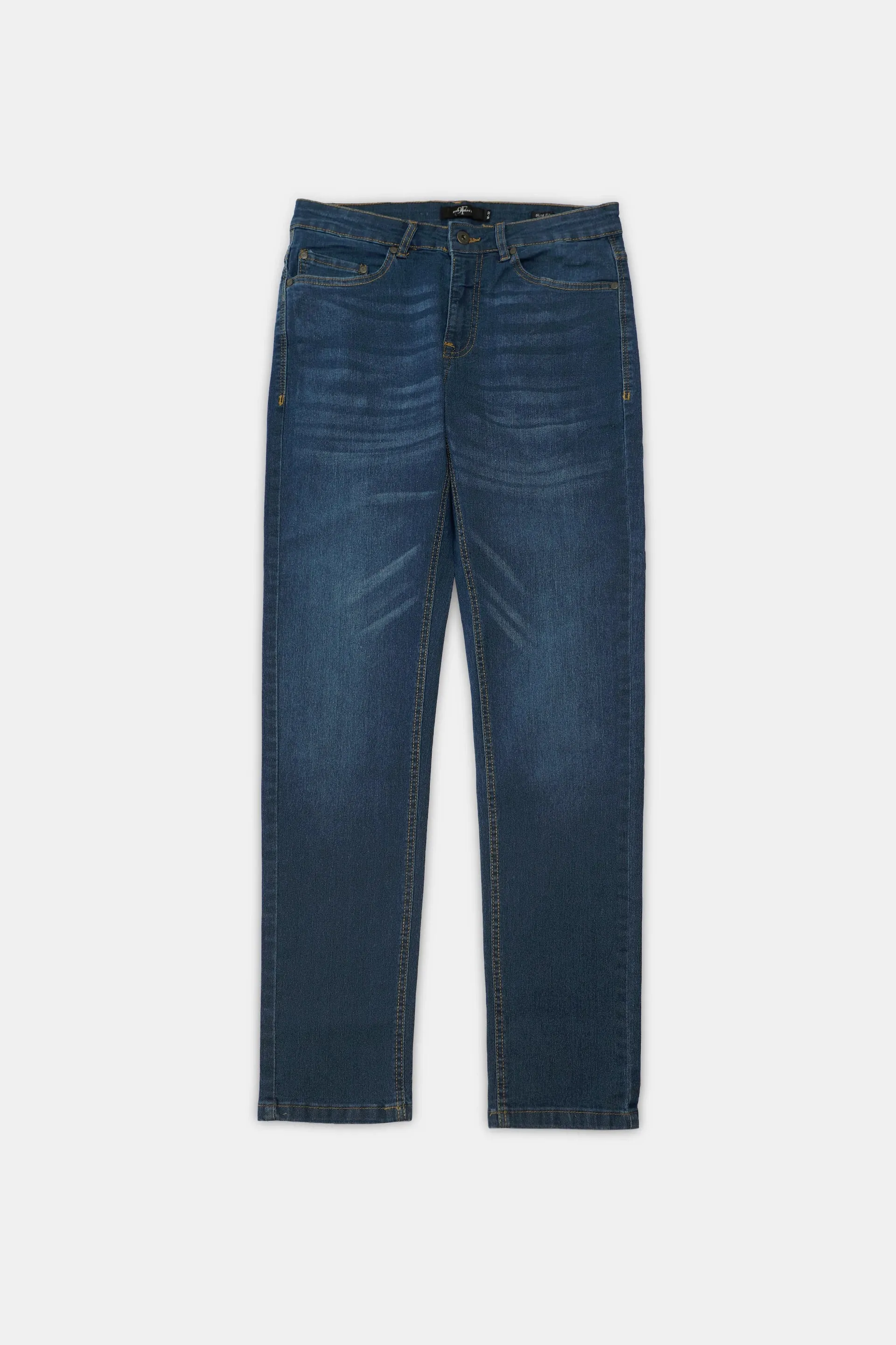 Slim Fit Mid Blue Jeans