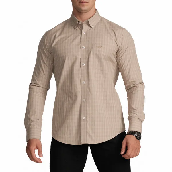 Slim Fit Semi-Casual Check Shirt-Amphora