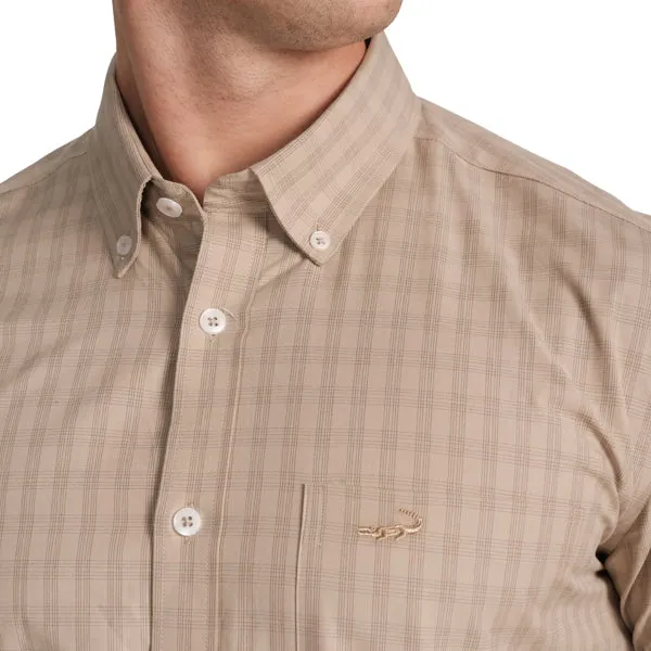 Slim Fit Semi-Casual Check Shirt-Amphora