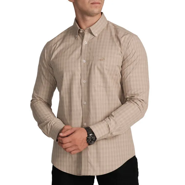 Slim Fit Semi-Casual Check Shirt-Amphora