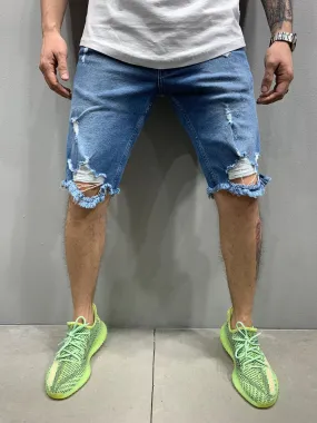 Sneakerjeans Blue Ripped Jeans Short AY886