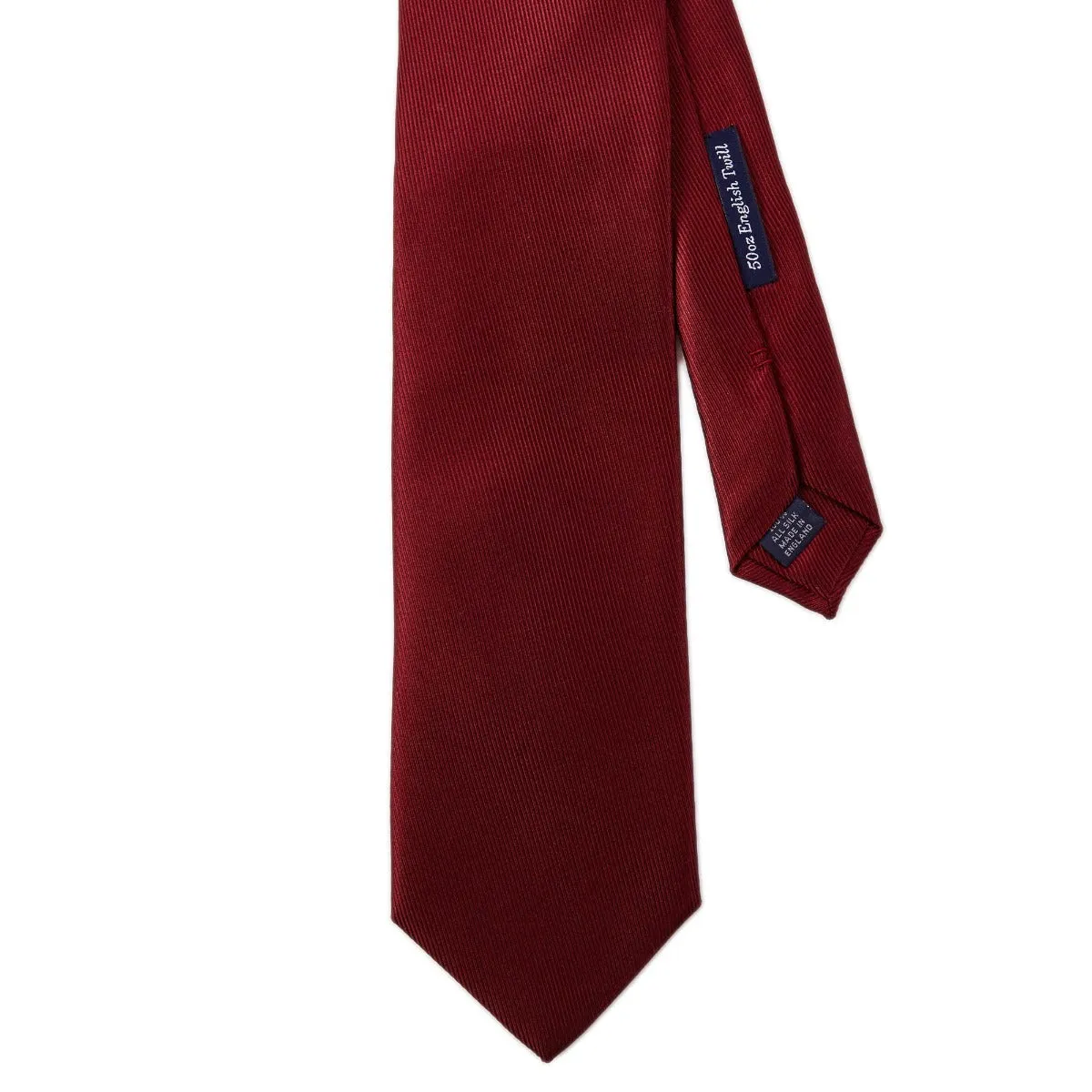 Sovereign Grade 50oz Burgundy Horizontal Solid Twill Silk Tie