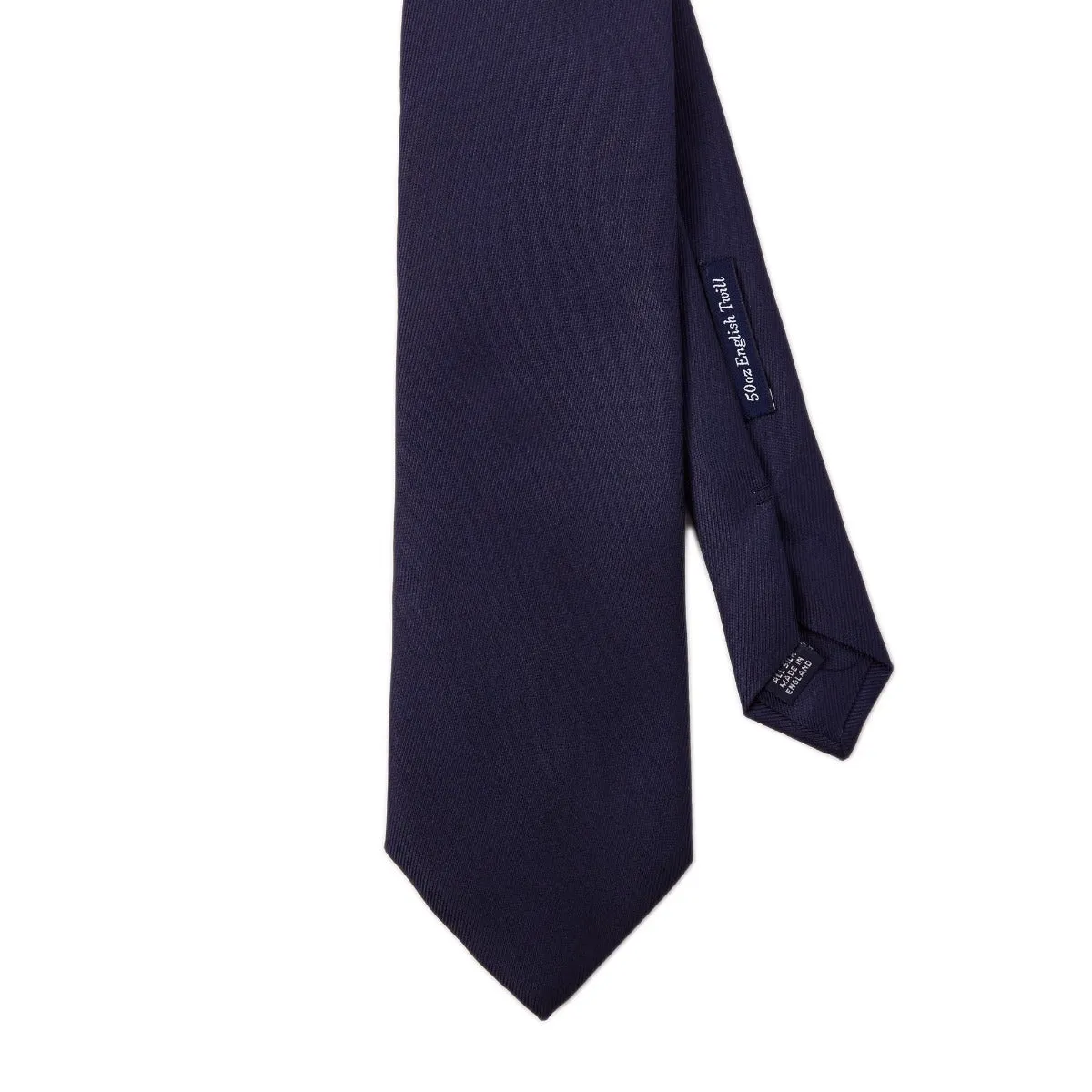 Sovereign Grade 50oz Navy Horizontal Solid Twill Silk Tie