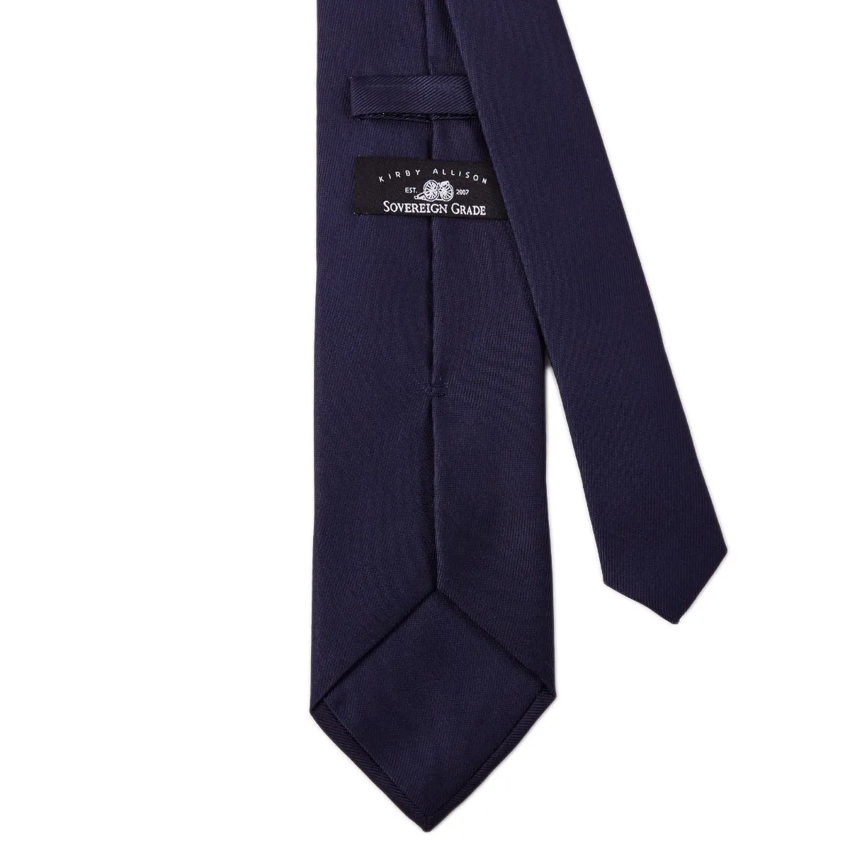 Sovereign Grade 50oz Navy Horizontal Solid Twill Silk Tie