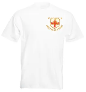 St Cuthberts R.C. Primary School Chester-le-Street White P.E. T-Shirt