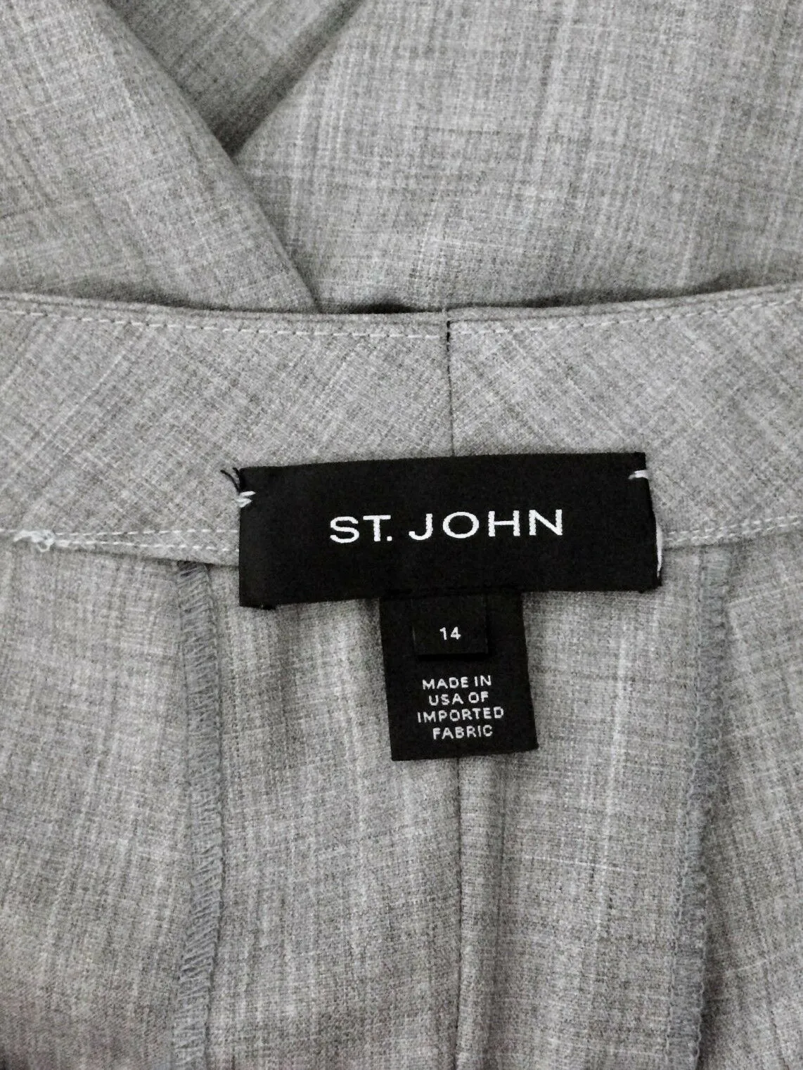 St. John Size 14 Gray Cross-Hatch Slacks