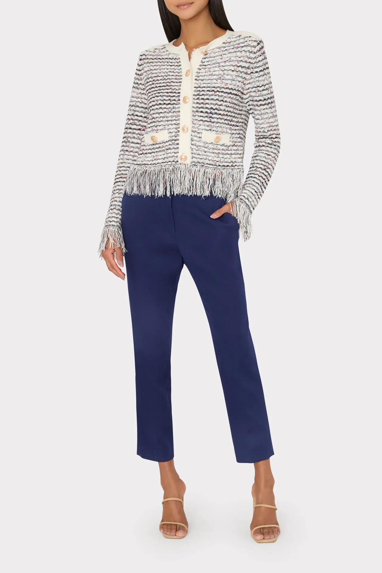 Textured Fringe Cardigan Jacket