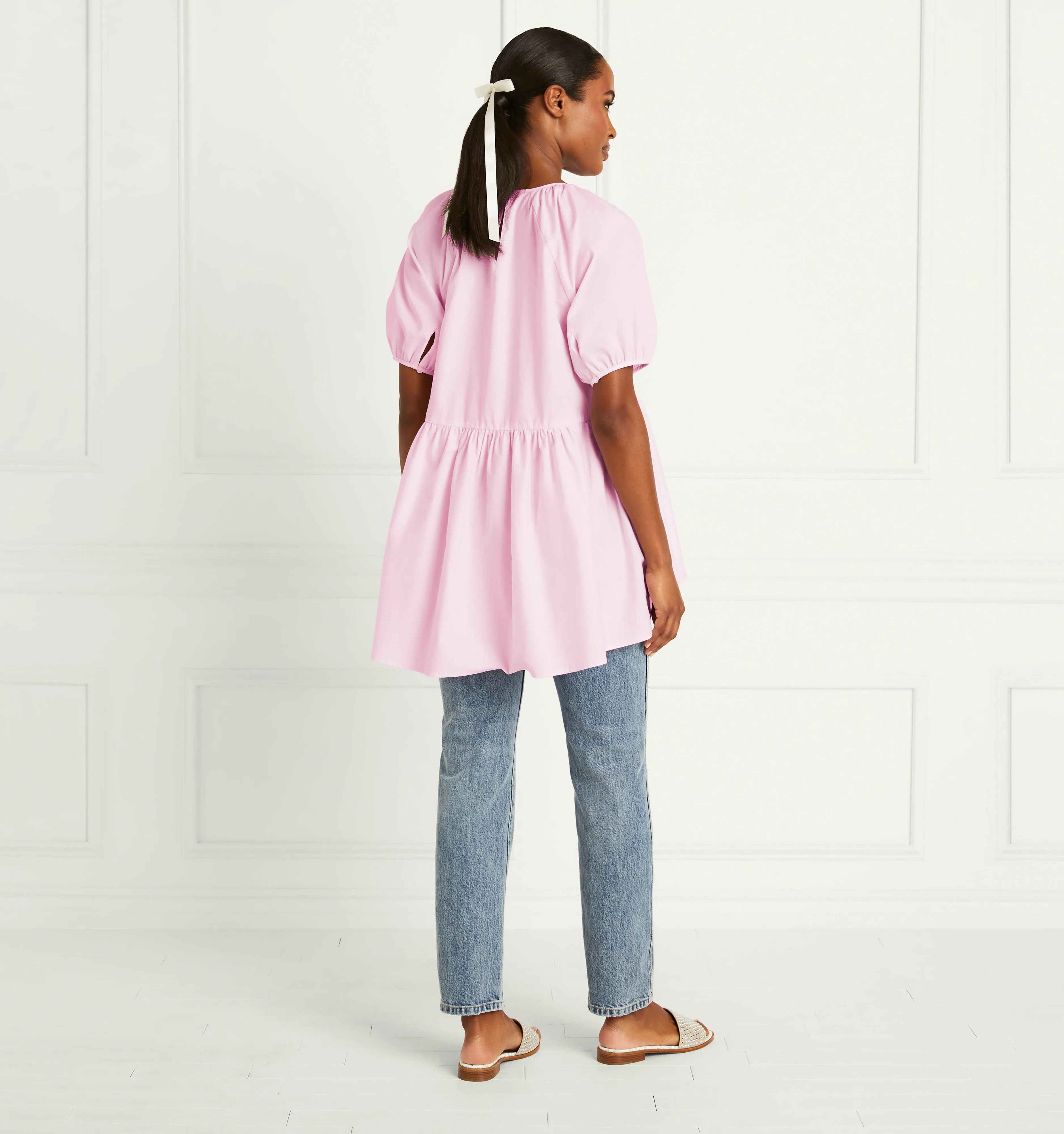 The Francesca Top - Ballerina Pink Cotton