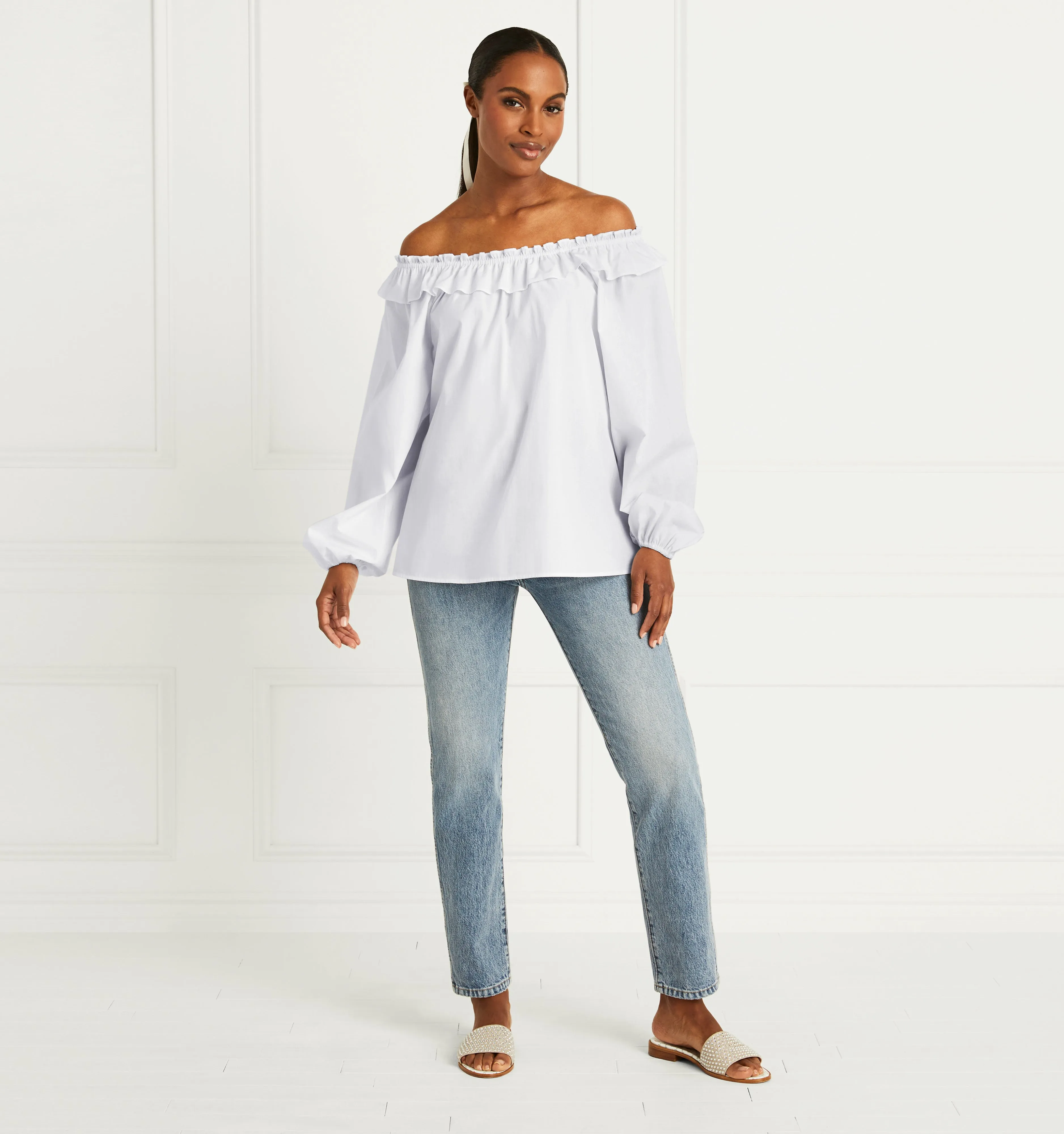 The Lena Top - White Cotton